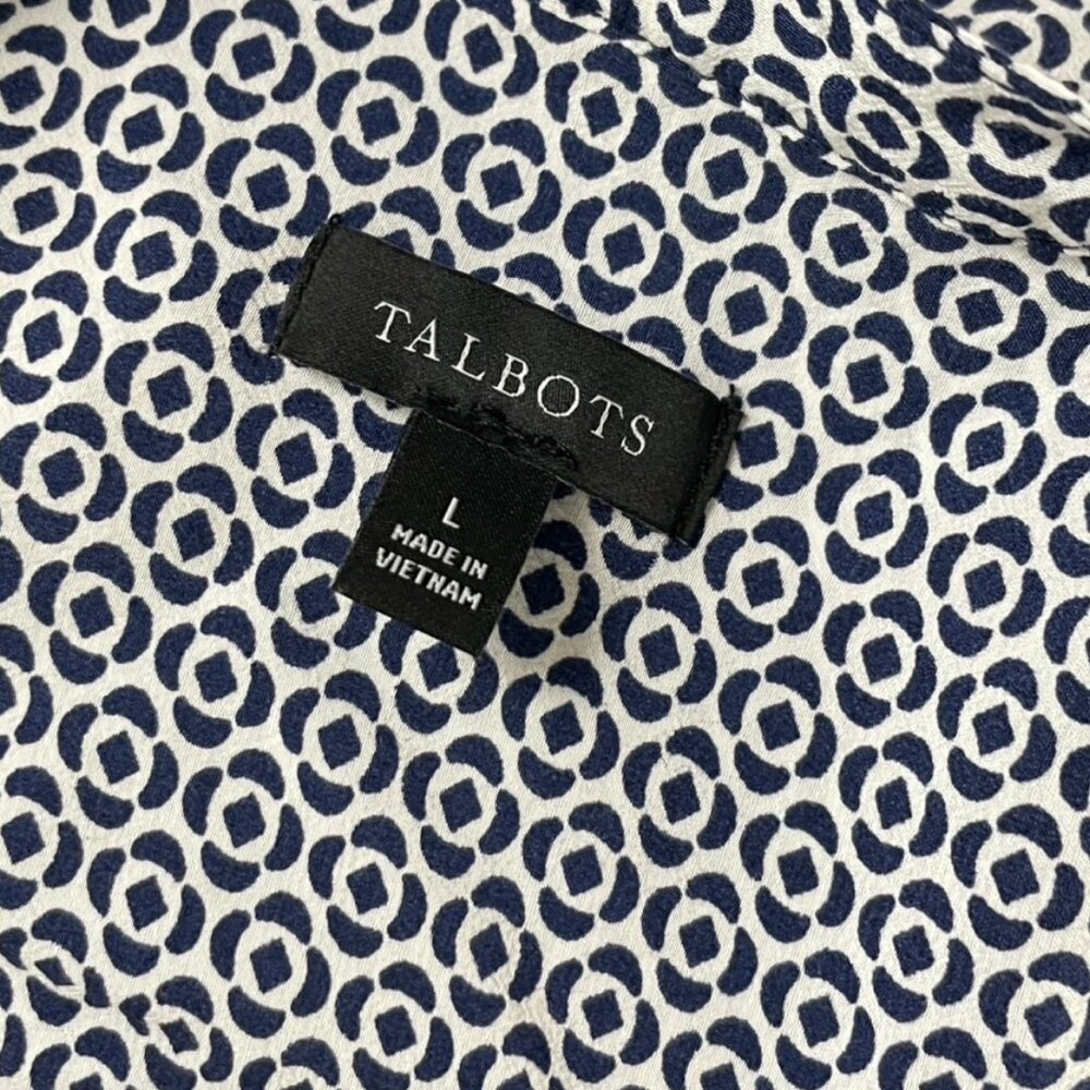 Talbots Blouse Size Large Button Down Top Shirt G… - image 2